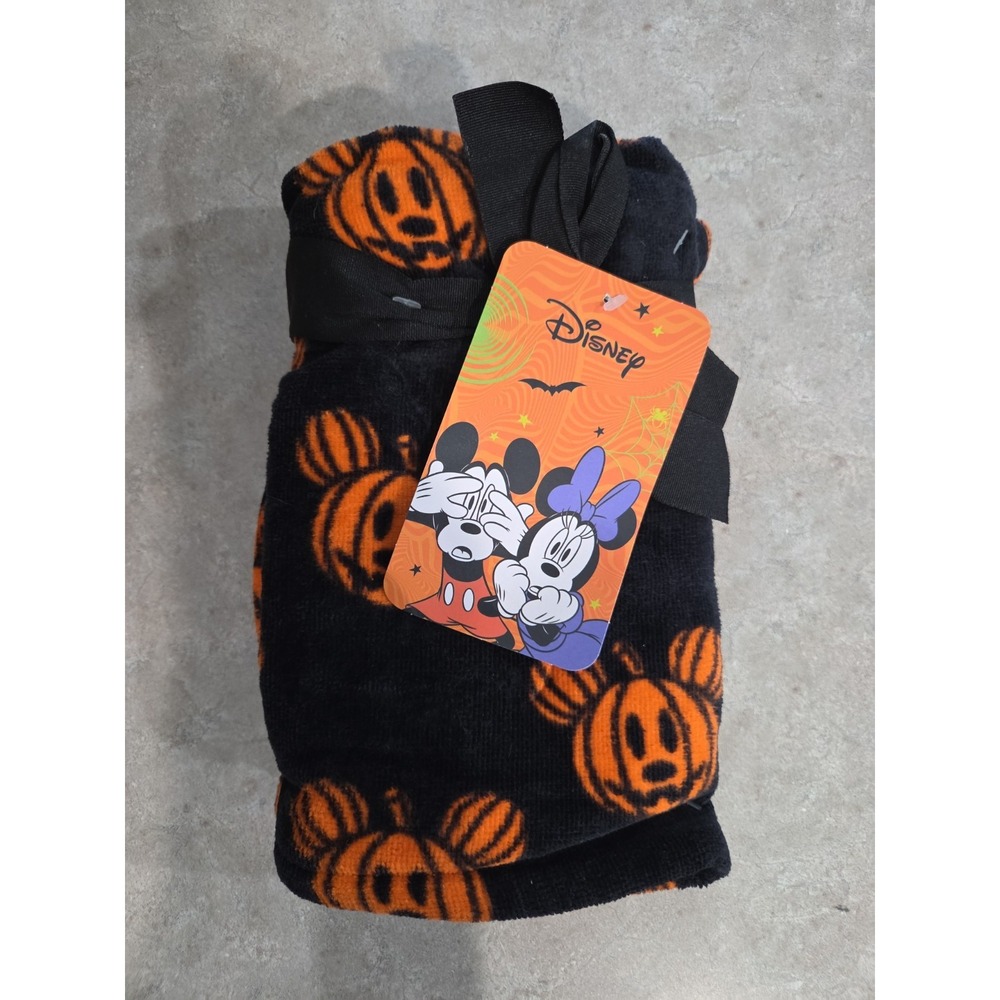 Disney Halloween Mickey Minnie Mouse Pumpkin Hand Bath Kitchen Towels 2 New